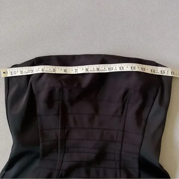 Ann Taylor NWT Grosgrain Satin Tuxedo Boning Panel Strapless Cocktail Dress Sz 4 - Picture 4 of 8